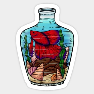 Fish in a Bottle Sticker